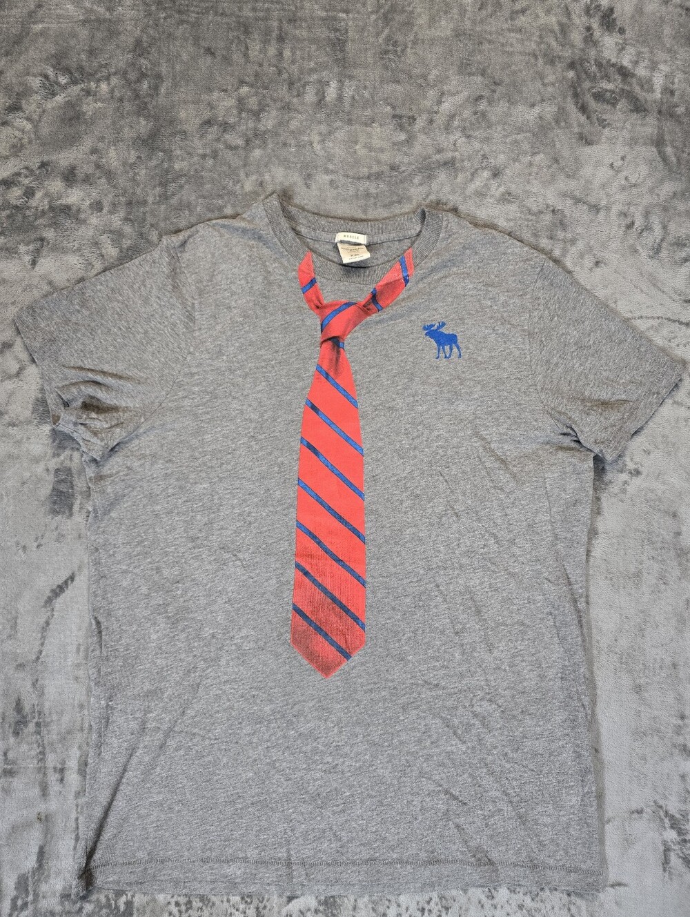 Vintage Y2K Abercrombie & Fitch Muscle Tie T Shirt Size 2XL Fits Large Gray